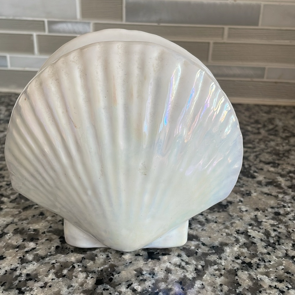 COPY - Coastal Ceramic Sea Shell Form Napkin Holder Table Top Ware - Picture 5 of 6